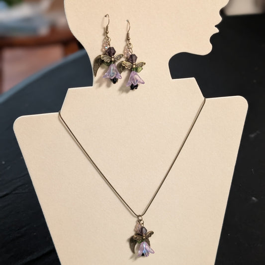 ✨Lavendusk✨| Bronze and Lavender Fairy Necklace and Earrings Set