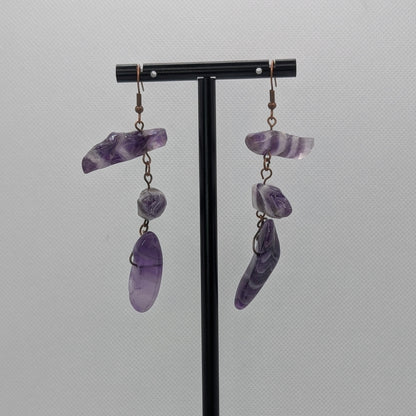 ✨Seismara✨| Banded Amethyst Statement Earrings