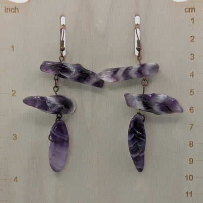 ✨Seismara✨| Banded Amethyst Statement Earrings