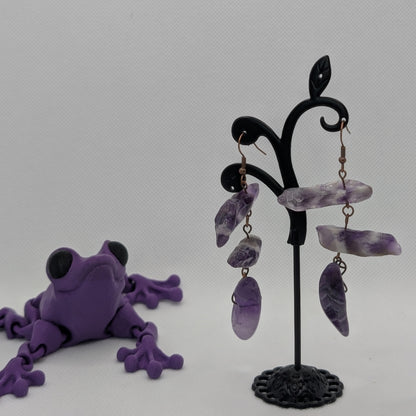 ✨Seismara✨| Banded Amethyst Statement Earrings