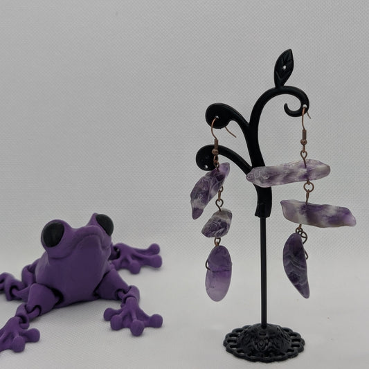 ✨Seismara✨| Banded Amethyst Statement Earrings