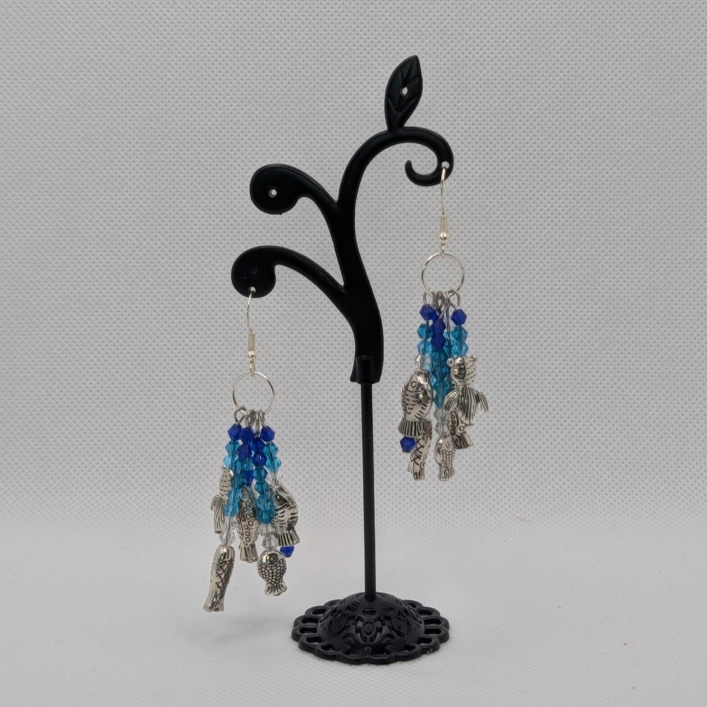 ✨Swishschool✨| Blue & Silver Statement Fish Earrings