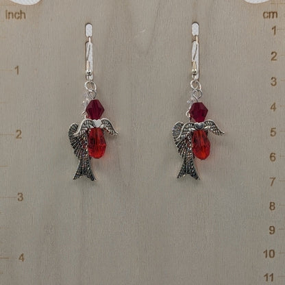 ✨Kisswing✨| Red Heart-Wing Jewelry Set with Earrings & Adjustable Cord Necklace