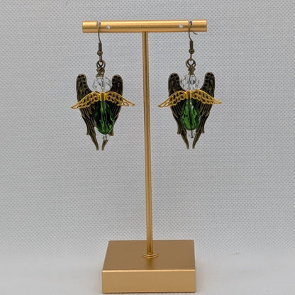 ✨Mosshelm ✨| Fairy Wing Earrings – Bronze & Gold-Toned Forest-Inspired Jewelry