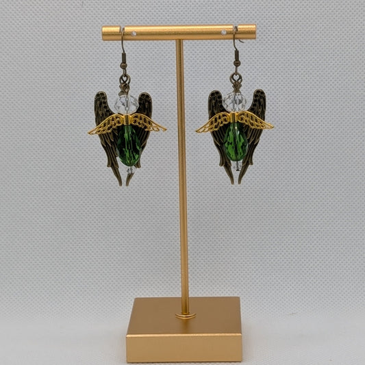 ✨Mosshelm ✨| Fairy Wing Earrings – Bronze & Gold-Toned Forest-Inspired Jewelry