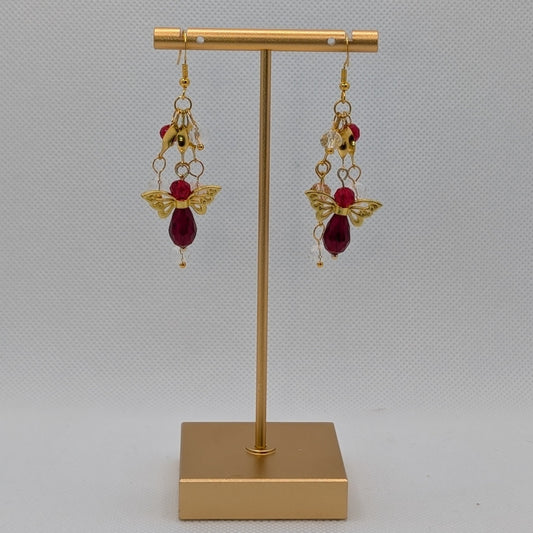 ✨Sparkwind✨| Red & Gold Dangle Fairy Earrings