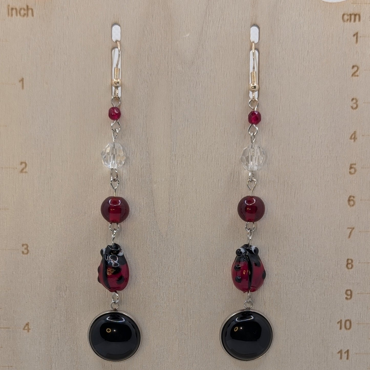 ✨Glimmerdot✨| Ladybug & Onyx Statement Earrings