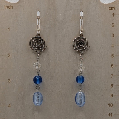 ✨Hypnova✨| Cosmic Blue & Silver Statement Dangle Earrings