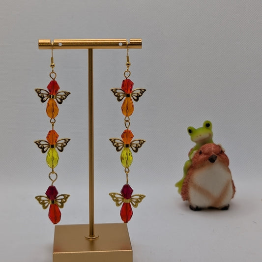 ✨Firadiance✨| Gold-Toned Fairy Earrings with Fiery Crystal Dangles