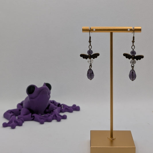✨The Curliquill Relics✨| Antique Bronze & Purple Fairy Earrings