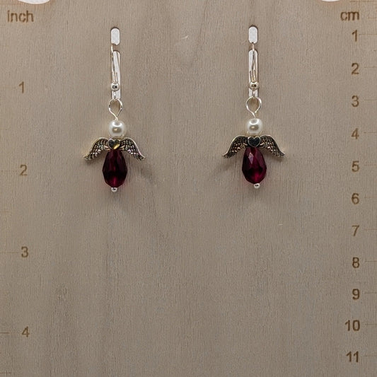 ✨Pearlberries✨| Fairy Earrings with Natural Pearls & Red Glass Drops