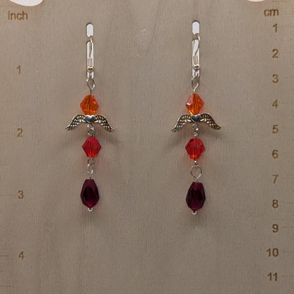 ✨Smolderlift✨| Red & Orange Crystal Fairy Earrings