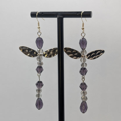 ✨Shadowflit✨| Shadow Elemental Fairy Earrings with Silver-Toned Wings