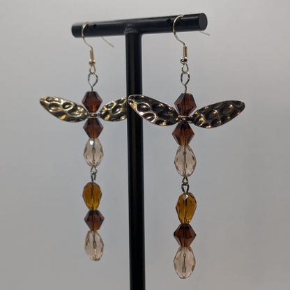 ✨Merrydirt✨| Earth Elemental Fairy Earrings with Silver-Toned Wings