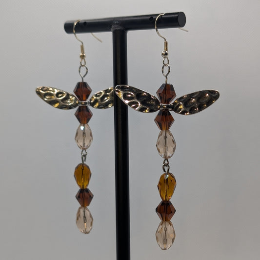 ✨Merrydirt✨| Earth Elemental Fairy Earrings with Silver-Toned Wings