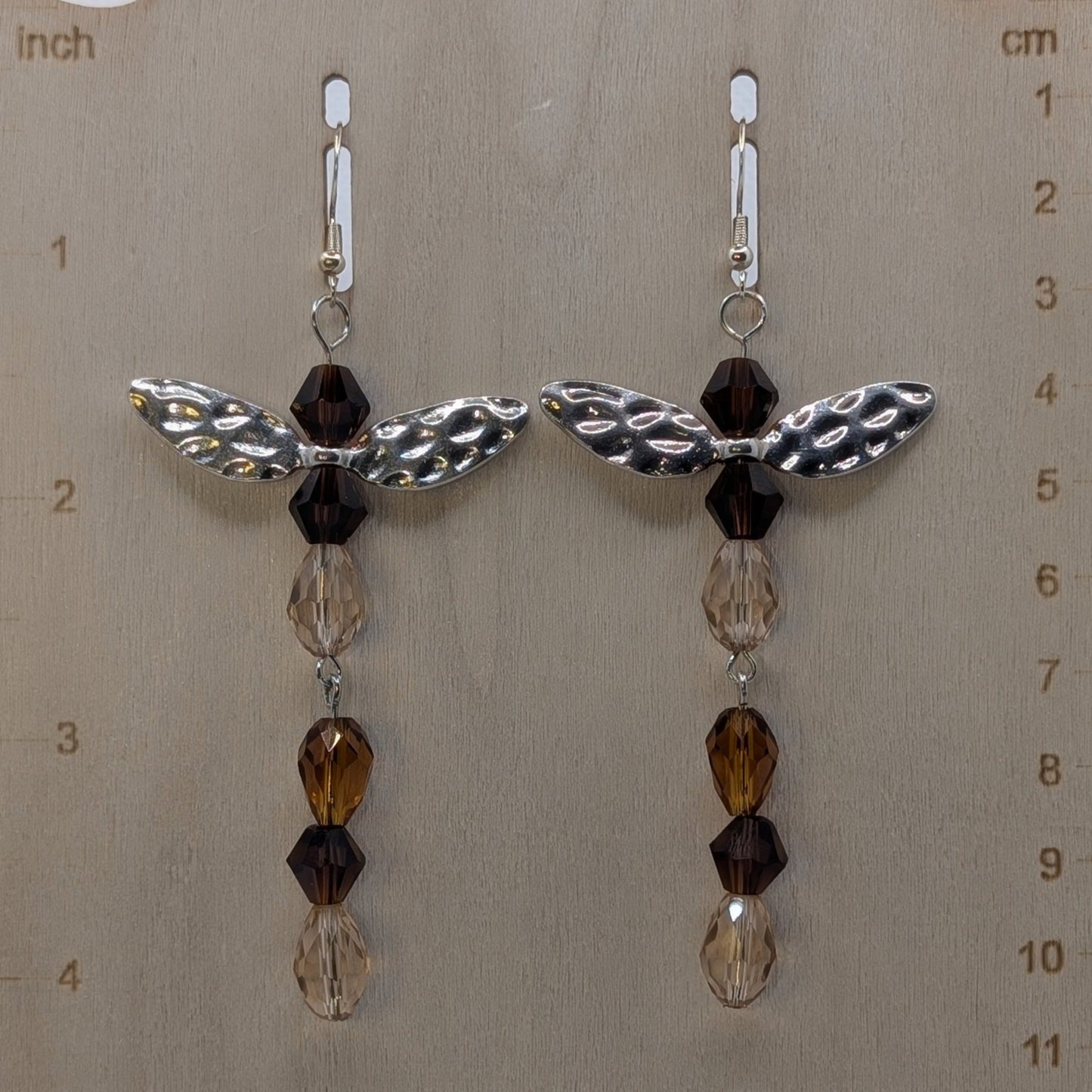 ✨Merrydirt✨| Earth Elemental Fairy Earrings with Silver-Toned Wings