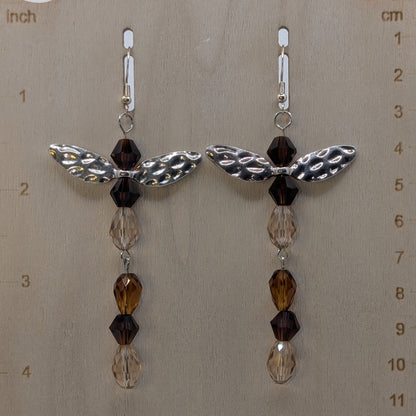✨Merrydirt✨| Earth Elemental Fairy Earrings with Silver-Toned Wings