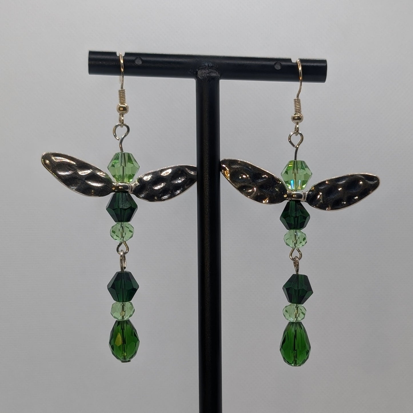 ✨Mosseldra✨| Forest Elemental Fairy Earrings with Silver-Toned Wings