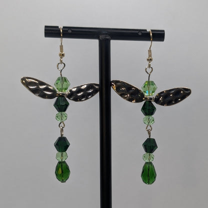 ✨Mosseldra✨| Forest Elemental Fairy Earrings with Silver-Toned Wings