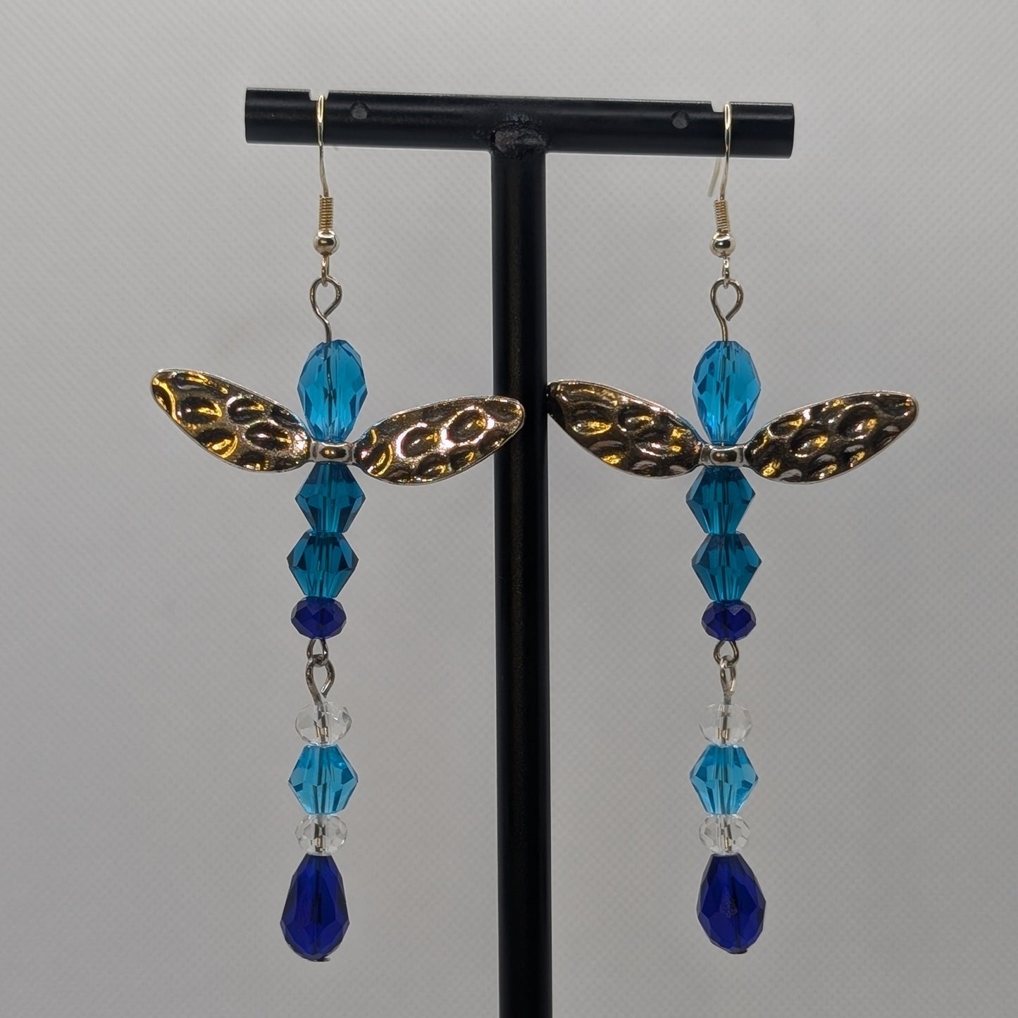✨Aquelle✨| Water Elemental Fairy Earrings with Silver-Toned Wings