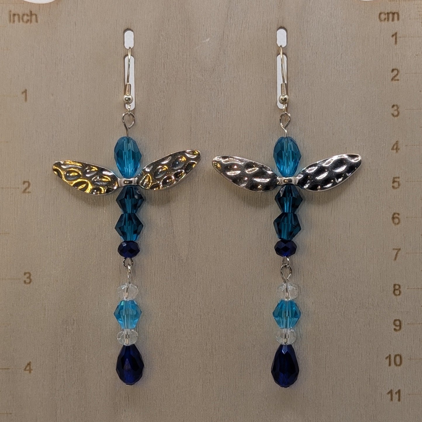 ✨Aquelle✨| Water Elemental Fairy Earrings with Silver-Toned Wings