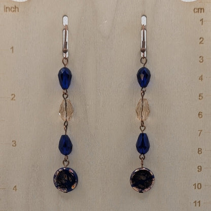 ✨Nebulight Relic✨| Blue & Copper-Toned Earrings with Reclaimed Beads