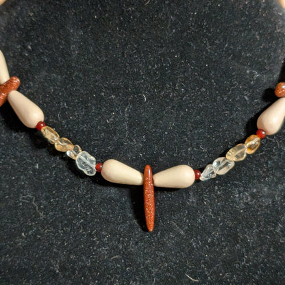 ✨Sundart✨| Citrine, Carnelian & Goldstone Flame-Wing Necklace
