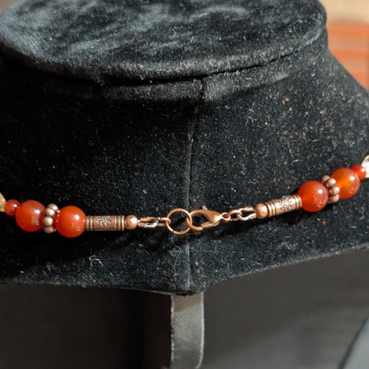 ✨Moltenflit✨| Carnelian, Citrine & Goldstone Necklace with Wooden Wing Accents