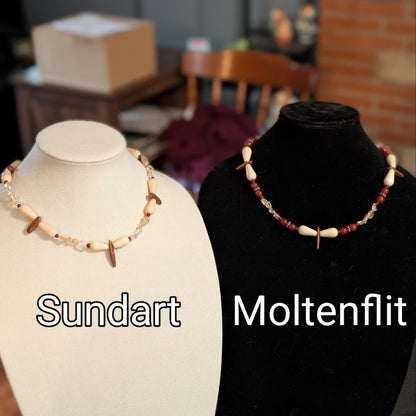 ✨Sundart✨| Citrine, Carnelian & Goldstone Flame-Wing Necklace