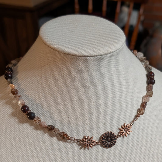 ✨Rootpetal✨| Copper Rutilated Quartz & Tourmaline in Jasper Choker