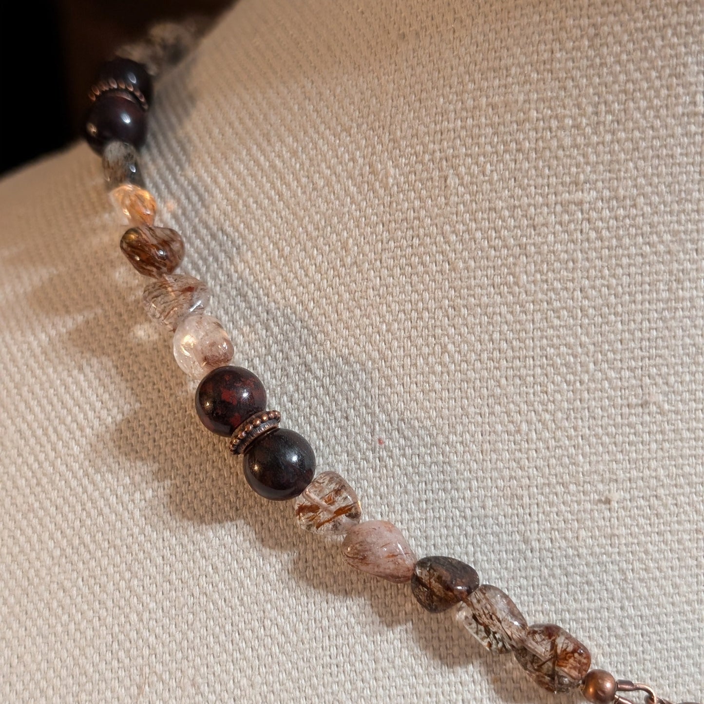 ✨Rootpetal✨| Copper Rutilated Quartz & Tourmaline in Jasper Choker