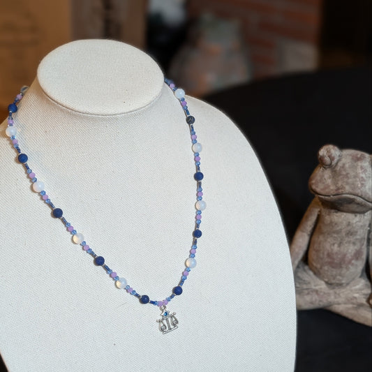 ✨Aequoria✨| Lapis Lazuli & Moonstone Opalite Libra Zodiac Necklace