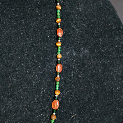 ✨Viridica✨| Virgo Zodiac Necklace in Carnelian, Jade & Tiger’s Eye