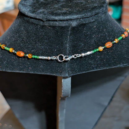 ✨Viridica✨| Virgo Zodiac Necklace in Carnelian, Jade & Tiger’s Eye
