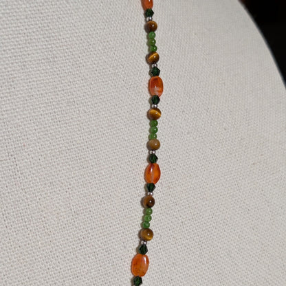 ✨Viridica✨| Virgo Zodiac Necklace in Carnelian, Jade & Tiger’s Eye