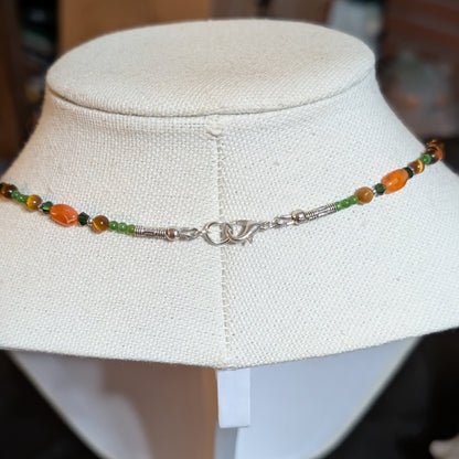 ✨Viridica✨| Virgo Zodiac Necklace in Carnelian, Jade & Tiger’s Eye