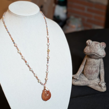 ✨Talishore✨| Aquamarine & Amazonite Necklace with Red Aventurine Pendant