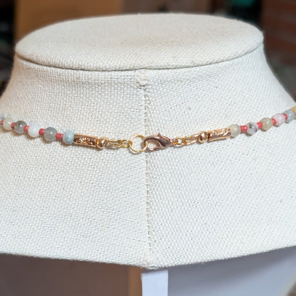 ✨Talishore✨| Aquamarine & Amazonite Necklace with Red Aventurine Pendant