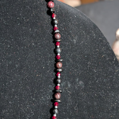 ✨Obscorpion✨| Scorpio Zodiac Necklace in Garnet & Black Tourmaline