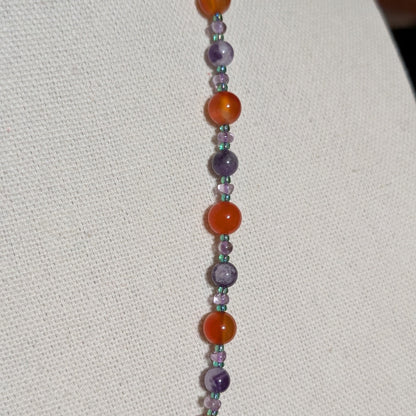 ✨Lotaria✨| Carnelian & Amethyst Lotus Necklace