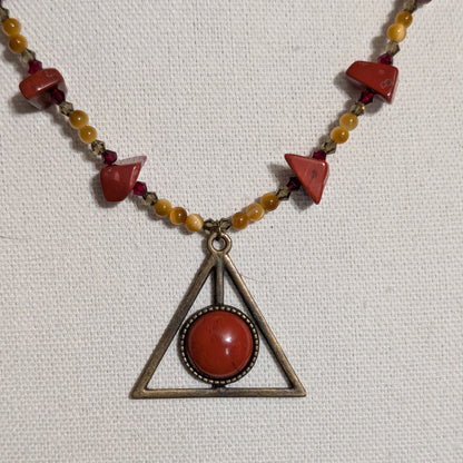 ✨Jaspyre✨| Red Jasper & Golden Tiger’s Eye Geometric Alchemy Pendant