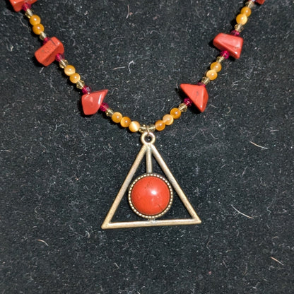 ✨Jaspyre✨| Red Jasper & Golden Tiger’s Eye Geometric Alchemy Pendant