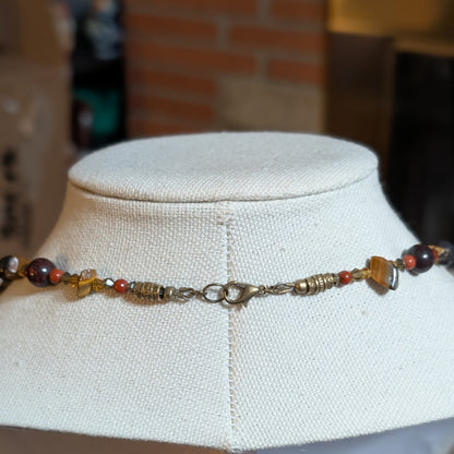 ✨Eyeseehoo✨| Owl Necklace with Jasper, Tourmaline, & Tiger’s Eye Gemstones