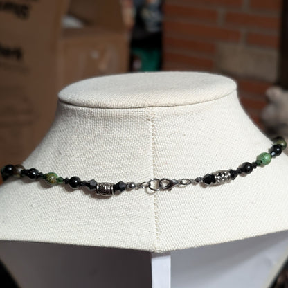 ✨Deepthicket✨| African Turquoise, Ruby Zoisite & Onyx Necklace
