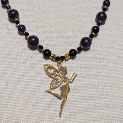 ✨Gildigrape Regent✨| Charoite Fairy Necklace With Gold Accents