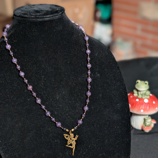 ✨Gildigrape Regent✨| Charoite Fairy Necklace With Gold Accents