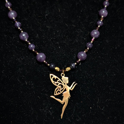 ✨Gildigrape Regent✨| Charoite Fairy Necklace With Gold Accents