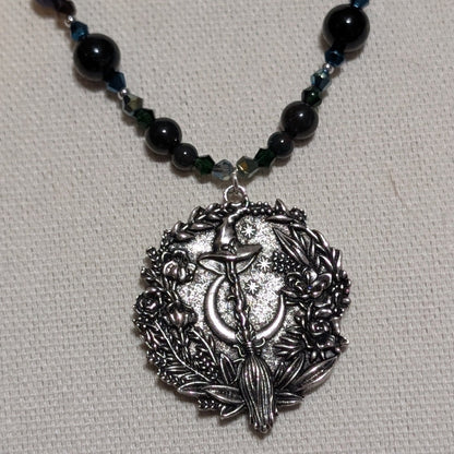 ✨Midnight Reliquary✨| Charoite, Agate, Bloodstone & Tourmaline Medallion Necklace