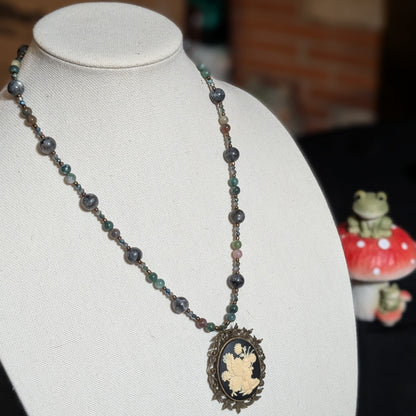 ✨Faerylace Reverie✨| Larkavite, Agate & Bronze Fairy Cameo
