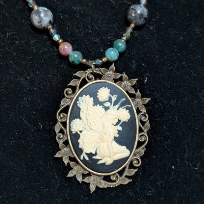 ✨Faerylace Reverie✨| Larkavite, Agate & Bronze Fairy Cameo
